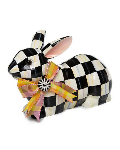 checkerboard bunny ornament