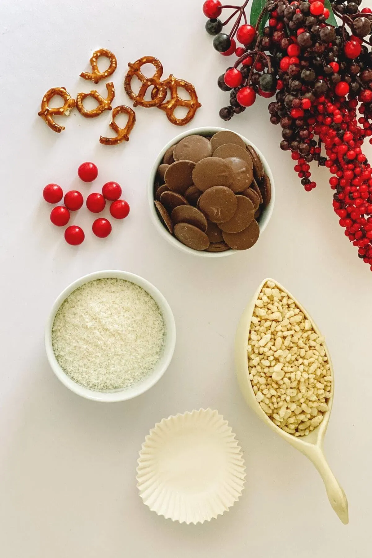 ingredients for making chocolate christmas crackles