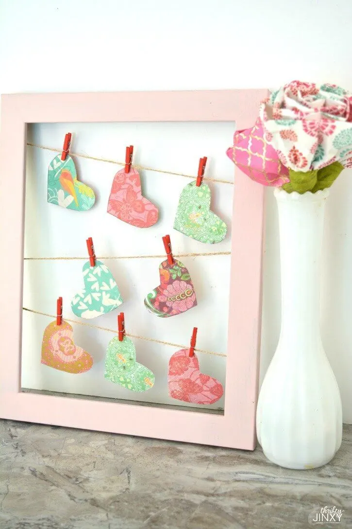 hanging heart frame decor